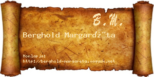 Berghold Margaréta névjegykártya